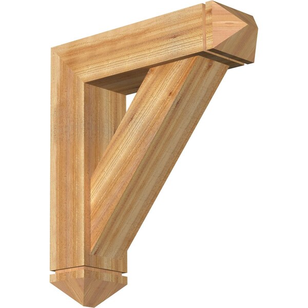 Ekena Millwork Traditional Arts and Crafts Rough Sawn Bracket w/ Offset Brace, Western Red Cedar, 8"W x 30"D x 34"H BKT0806X30X34TRA03RWR - main